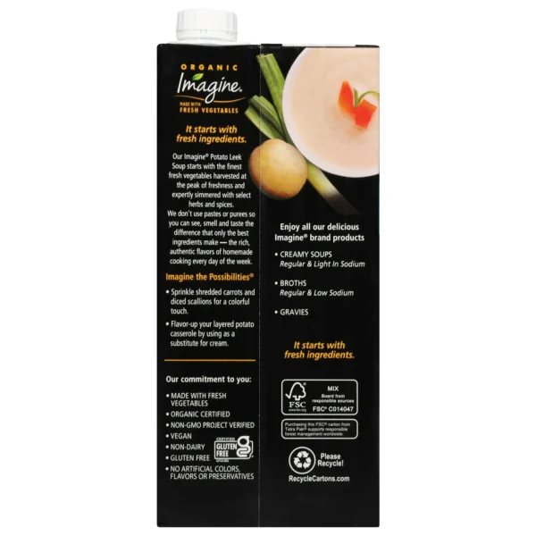 Imagine Organic Gluten-Free Creamy Potato Leek Soup, 32 fl oz Carton - Image 2