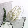 Hexagon Shaped Metal Candle Stand-Golden - Image 2